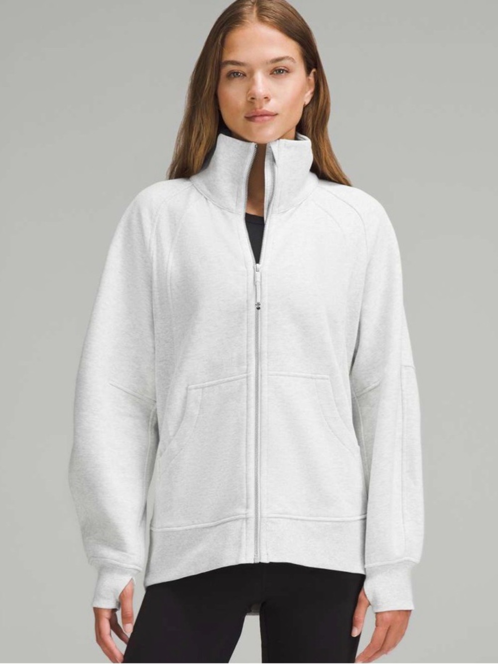 Lululemon Scuba Full Zip Oversized Funnel Neck Heather Grey XS/S